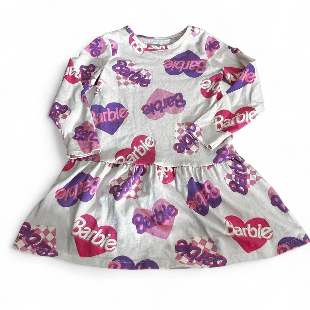 Barbie adorable pink/purple long sleeve hearts dress
